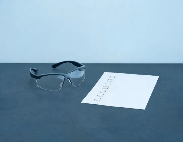 Independent sourcing desk reviewing a safety eyewear brief